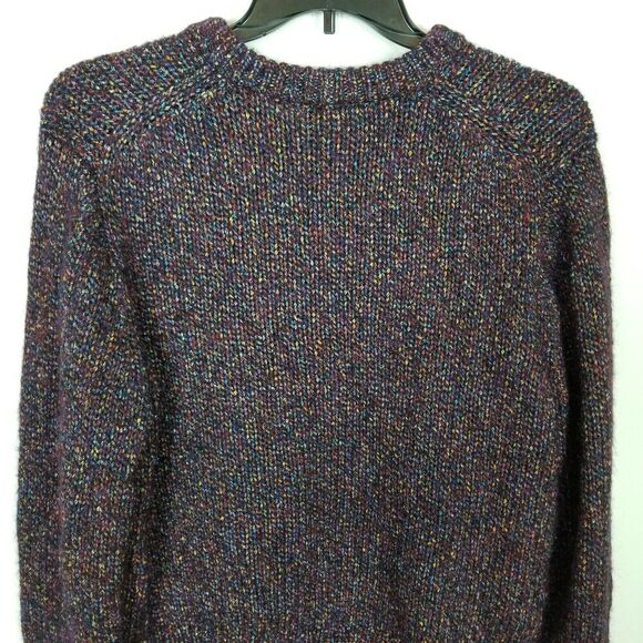 Madewell Women Sparkle Crewneck Wool Blend Pullover Sweater Sz 2XL Brown Lurex - Picture 4 of 6